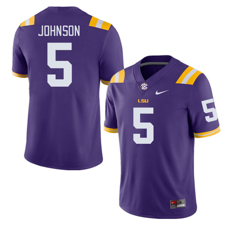 Men #5 Ju'Juan Johnson LSU Tigers College Football Jerseys Stitched-Purple